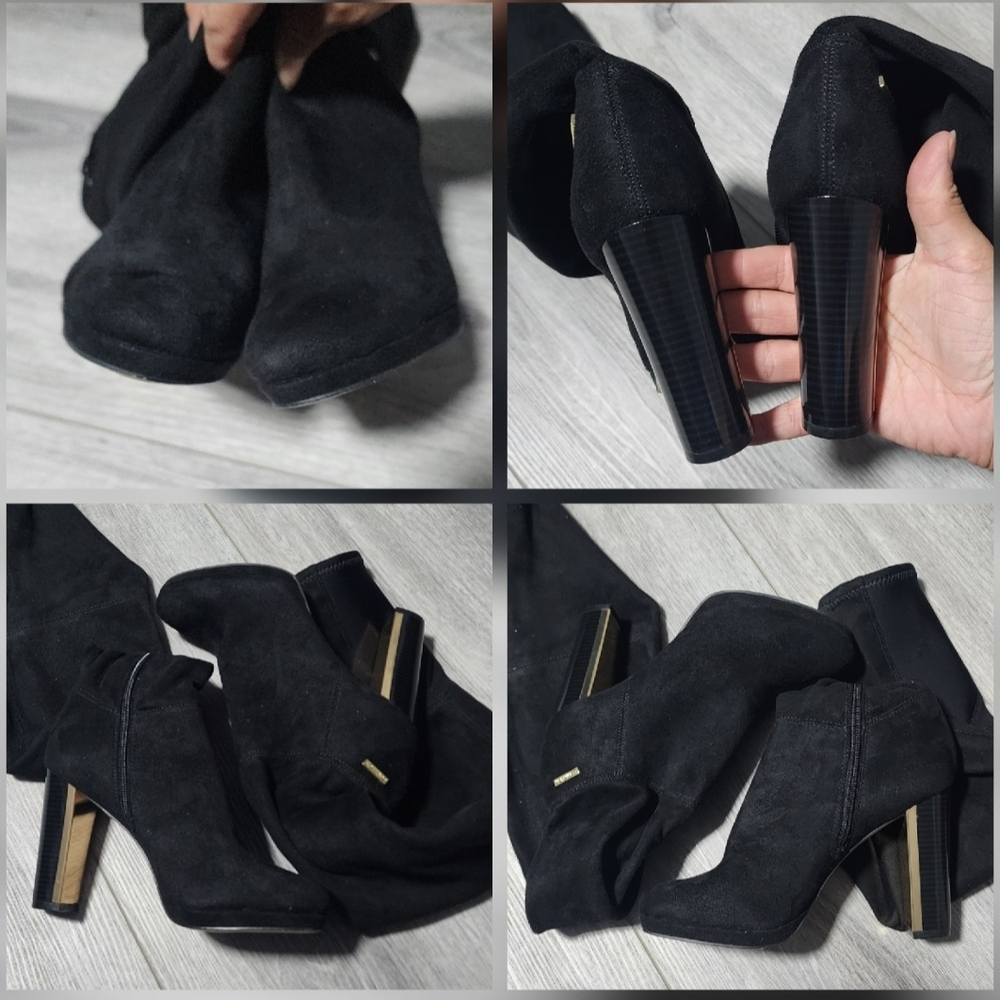Calvin Klein Polomia Over The Knee Black Suede Boots Womens Size 5.5 - Picture 3 of 7